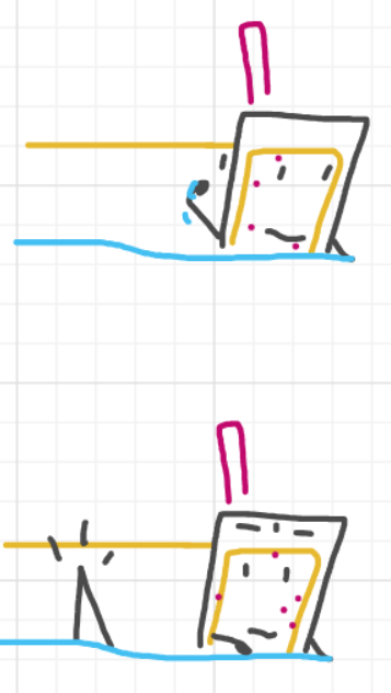 A panel from Running Duos, episode four of the Board Boards object show by Furretwalk/WalkingFurret.